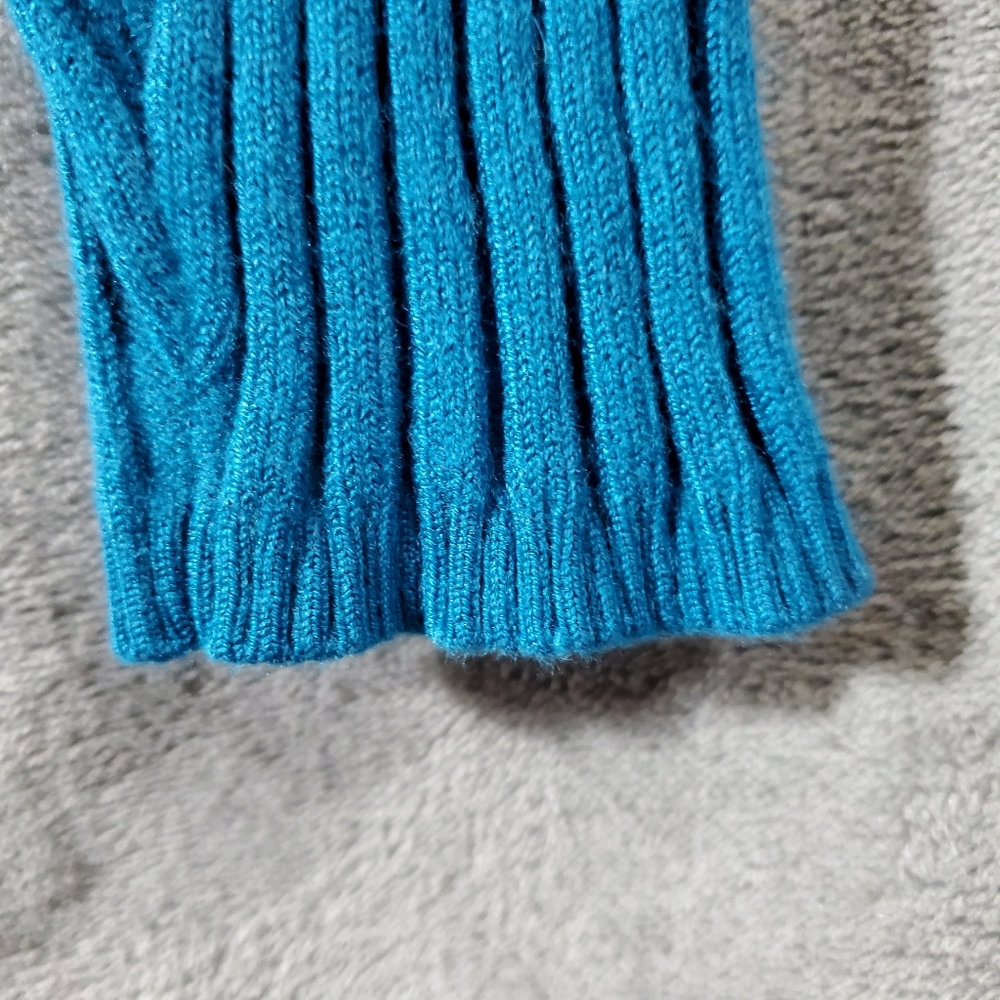 Blue Ribbed Women's Sweater - Picture 2 of 8
